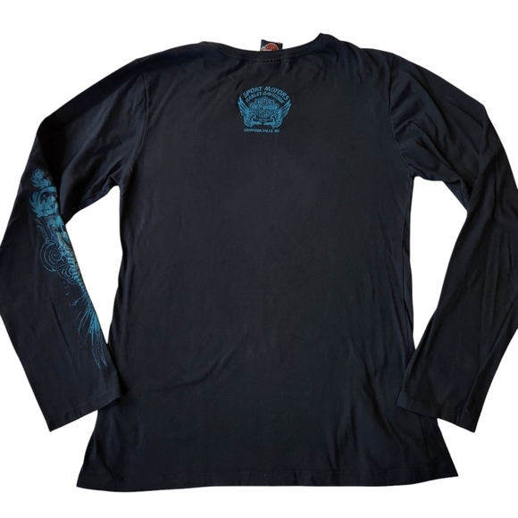Y2K Harley Davidson Long Sleeve Graphic Top Sz 2Xl - Picture 2 of 6